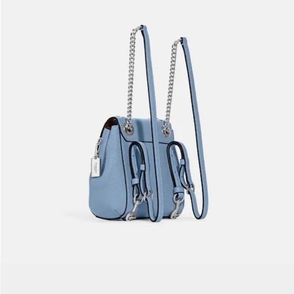NWT Coach Convertible Mini Backpack, pebble leather, shoulder back or backpack - Picture 2 of 5